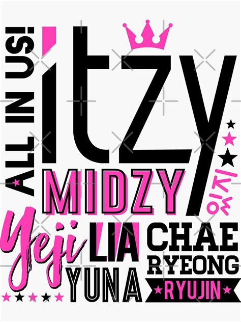 Itzy Font Collage Sticker By Skeletonvenus Redbubble