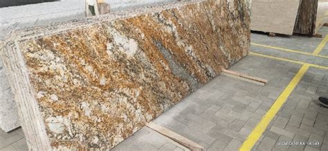 Rectangular Armani Gold Granite Slabs For Staircases Kitchen