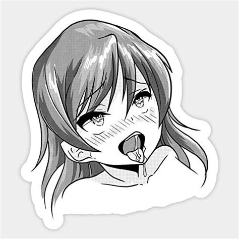 Ahegao Pleasure Face Ecchi Hentai Otaku Girl Waifu Sticker Graphic
