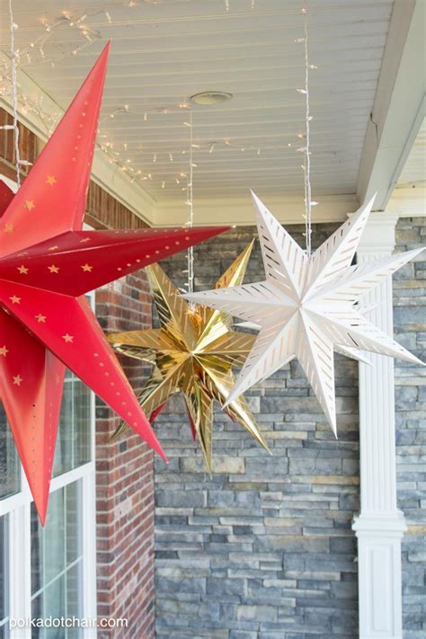 Diy Hanging Star Lanterns Christmas Porch Decorating Idea Christmas