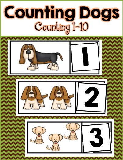 Practice Counting Numbers 1 10 With This Cute Dog Counting Activity