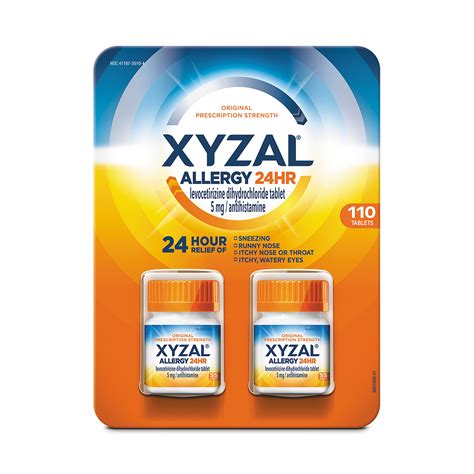 Buy Xyzal Y Pills 24 Hour Y Original Prescription Strength55 Count Pack Of 2 Online At