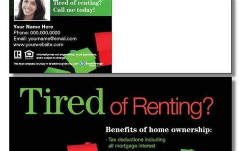 Tired Of Renting Postcard Examples Flyers Postcards Etc