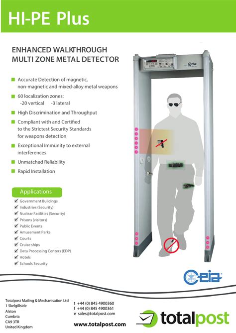 Ceia Walk Through Metal Detector Manual Accurate Detection Of All