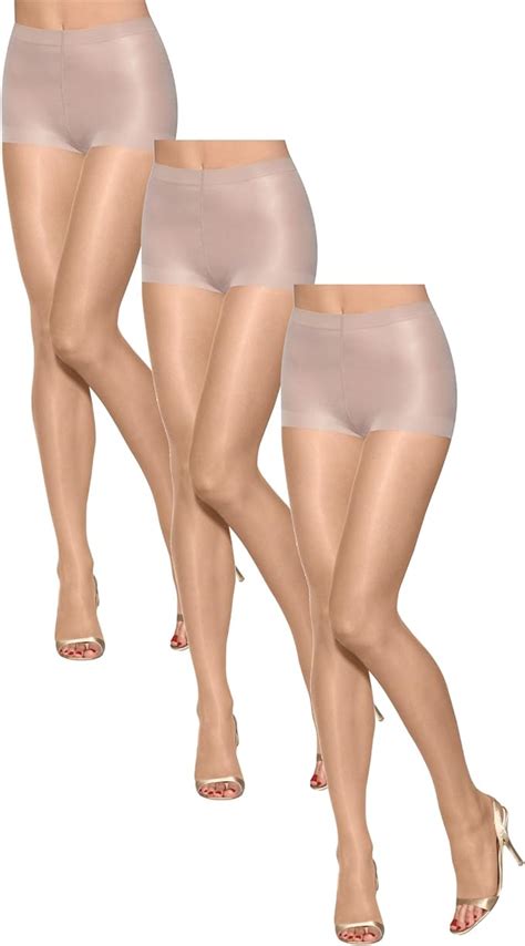 hanes women set of 3 silk reflections ultra sheer toeless control top pantyhose ef bisque at