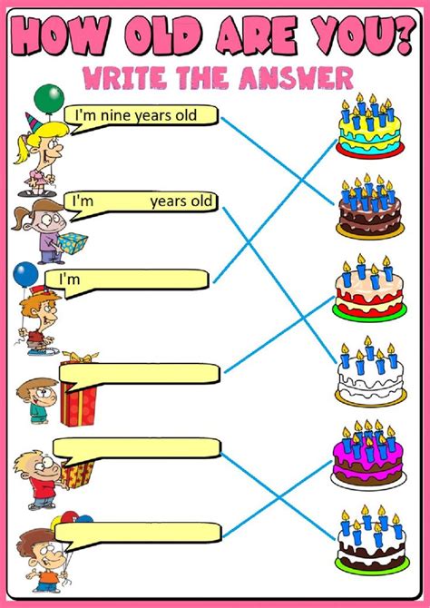 How Old Are You Interactive Worksheet Kids Learning Activities