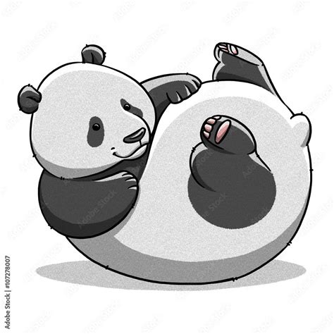 Funny Cartoon Cute Fat Panda Bear Illustration Stock Illustration