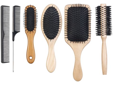 Peignes et brosses à cheveux en Bambou et poils en Nylon antistatique