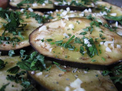 herb and garlic grilled eggplant aubergine recipe genius kitchen