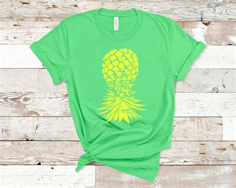 swingers upside down pineapple graphic t shirt unisex fit sharing is caring etsy