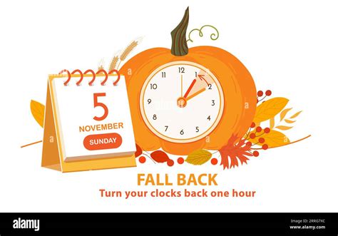 Daylight Saving Time Ends Fall Back Banner Alarm Clock And