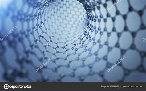 3d Illusrtation Of Graphene Molecules Nanotechnology Background