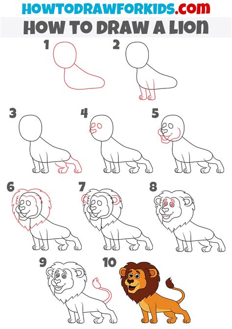Lion Drawing Step By Step