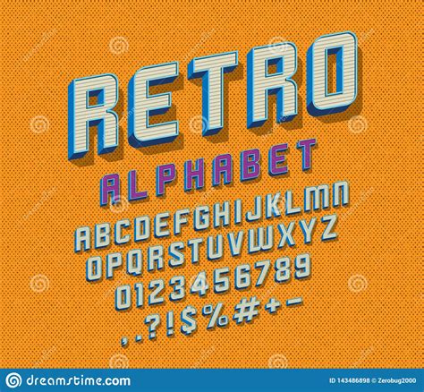 Retro Font Stock Vector Illustration Of Number Color 143486898