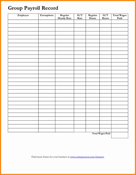 Employee Payroll Record Template Images And Photos Finder