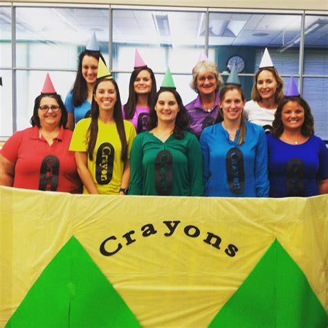 I'm going to go back in time a bit with this post, but i wanted to share the cute (if i do say so myself!) costumes i made for the girls to wear. DIY crayon costumes at work! | Crayon costume, Diy crayons, Fashion