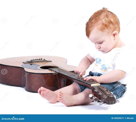 Baby Plays Guitar Stock Image Image Of Melody Concert 30509671