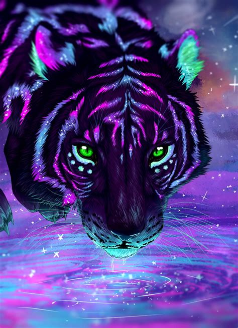 Hd wallpapers and background images Neon Tiger, HD 4K Wallpaper