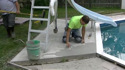Diy pool deck resurfacing, general information on pool maintenance to grow. How To Resurface A Concrete Pool Deck | Repair Pool Patio ...