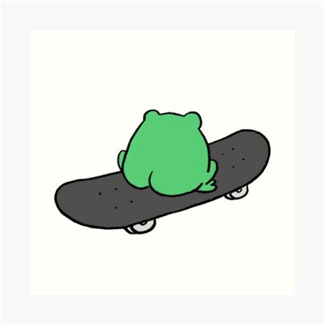 Frog On Skateboard Funny Art Prints Redbubble
