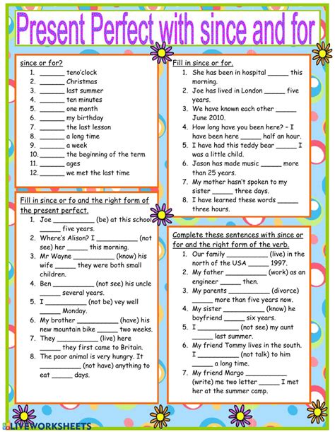 Ejercicio De Present Perfect Fill In The Blanks Gambaran