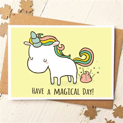 Unicorn Card Funny Birthday Card Unicorn Birthday Card Have A