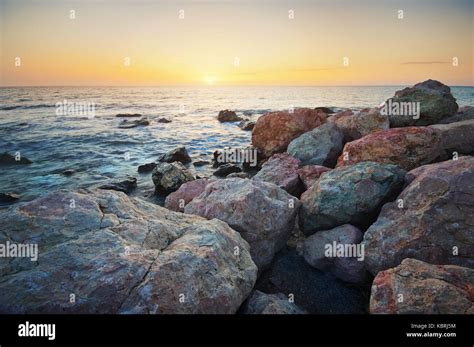 Beautiful Sunset Seascape Composition Of Nature Stock Photo Alamy