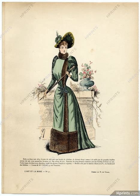 Lart Et La Mode 1890 N°51 Marie De Solar Colored Fashion