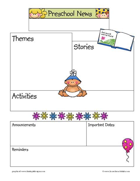 Preschool Newsletter Template Activities Themes And Stories Pdf