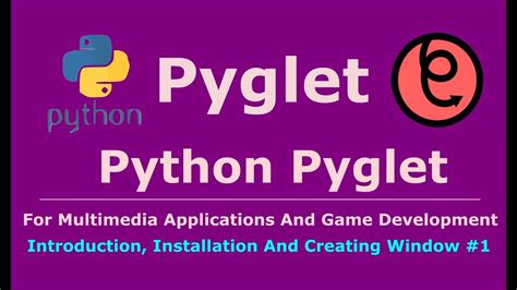 1 Pyglet Python Introduction Installation And Creating Window Youtube
