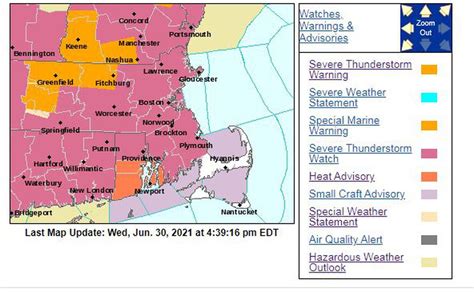 Maps Severe Thunderstorm Watch Issued For Mass The Boston Globe