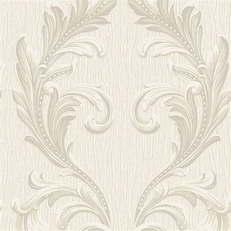 Belgravia Decor Tiffany Scroll Cream Textured Wallpaper Homebase