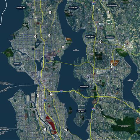Seattle Aerial Wall Mural Landiscor Real Estate Mapping