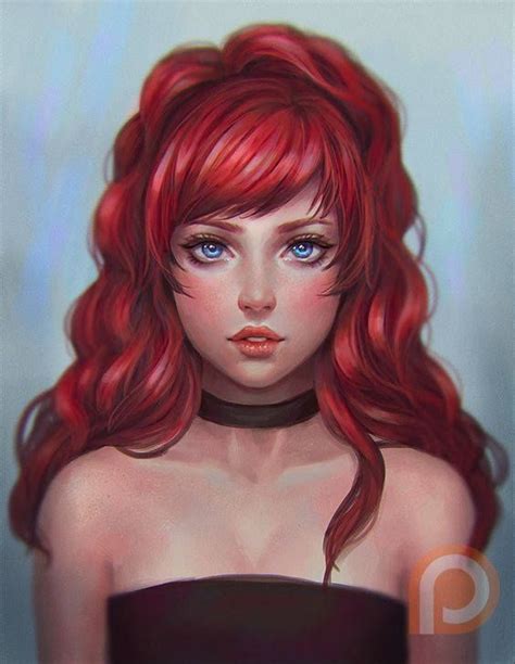 anime redhead redhead art digital art girl digital artist digital drawing fantasy art women