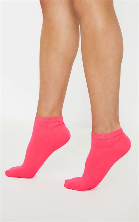 neon pink ankle socks accessories prettylittlething