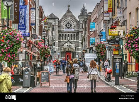 Famous Grafton Street Dublin Ireland A Very Popular Shopping Area