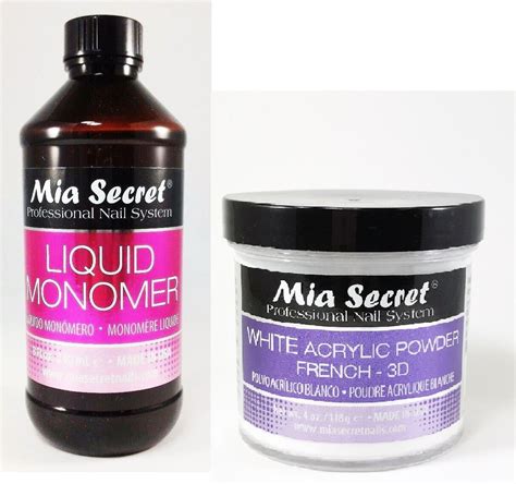 mia secret liquid monomer 8 oz and mia secret white acrylic powder 4 oz 634145853551 ebay
