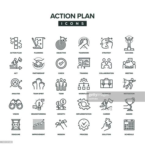 Action Plan Line Icon Set High Res Vector Graphic Getty Images
