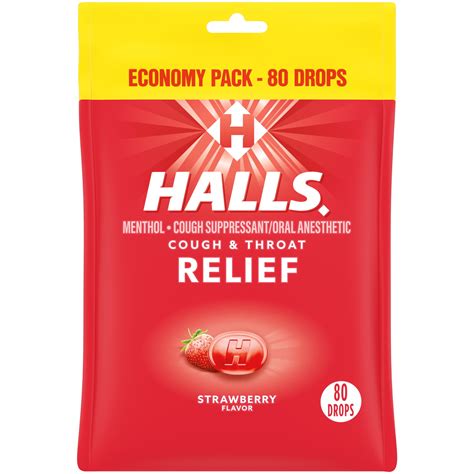 Halls Relief Strawberry Cough Drops Economy Pack Drops Walmart Com