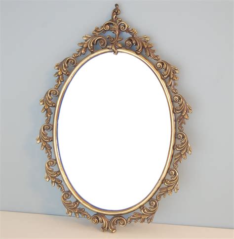 Vintage Gold Ornate Oval Wall Mirror