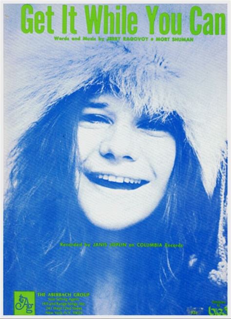 Sheet Music Cover For The Song Get It While You Can 1971 Janis Joplin Joplin Music Covers