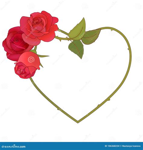 Frame With Red Roses Stock Vector Illustration Of Rose 106368234