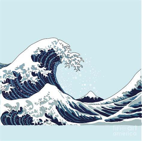 Wave Vector Illustration Japanese Digital Art By Aleksandrav Pixels
