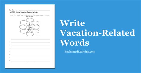 Write Vacation Related Words Enchanted Learning