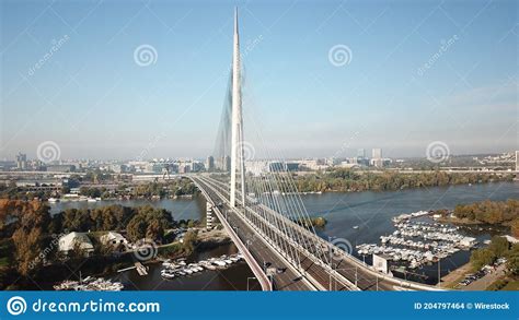 Belgrade Serbia Nov 20 2020 Ada Bridge In Belgrad Stock Photo