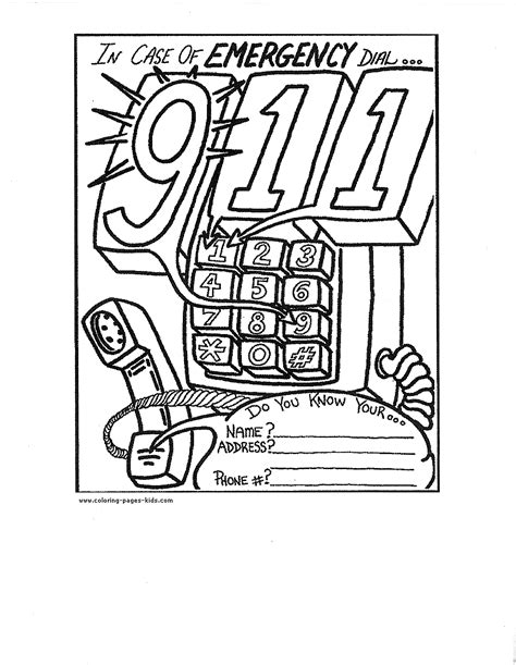 Telephone 911 Coloring Pages