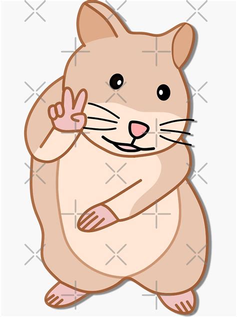 Hamster Peace Sign Meme Sticker For Sale By Zizouuu Redbubble
