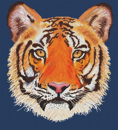 Bengal Tiger Counted Cross Stitch Pattern PDF Wildlife Etsy