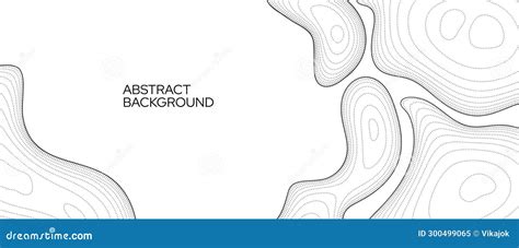 Black And White Abstract Line Background Topographic Contour Map