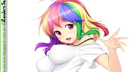Rainbow Girl Kawaii Pantsu Render Ors Anime Renders